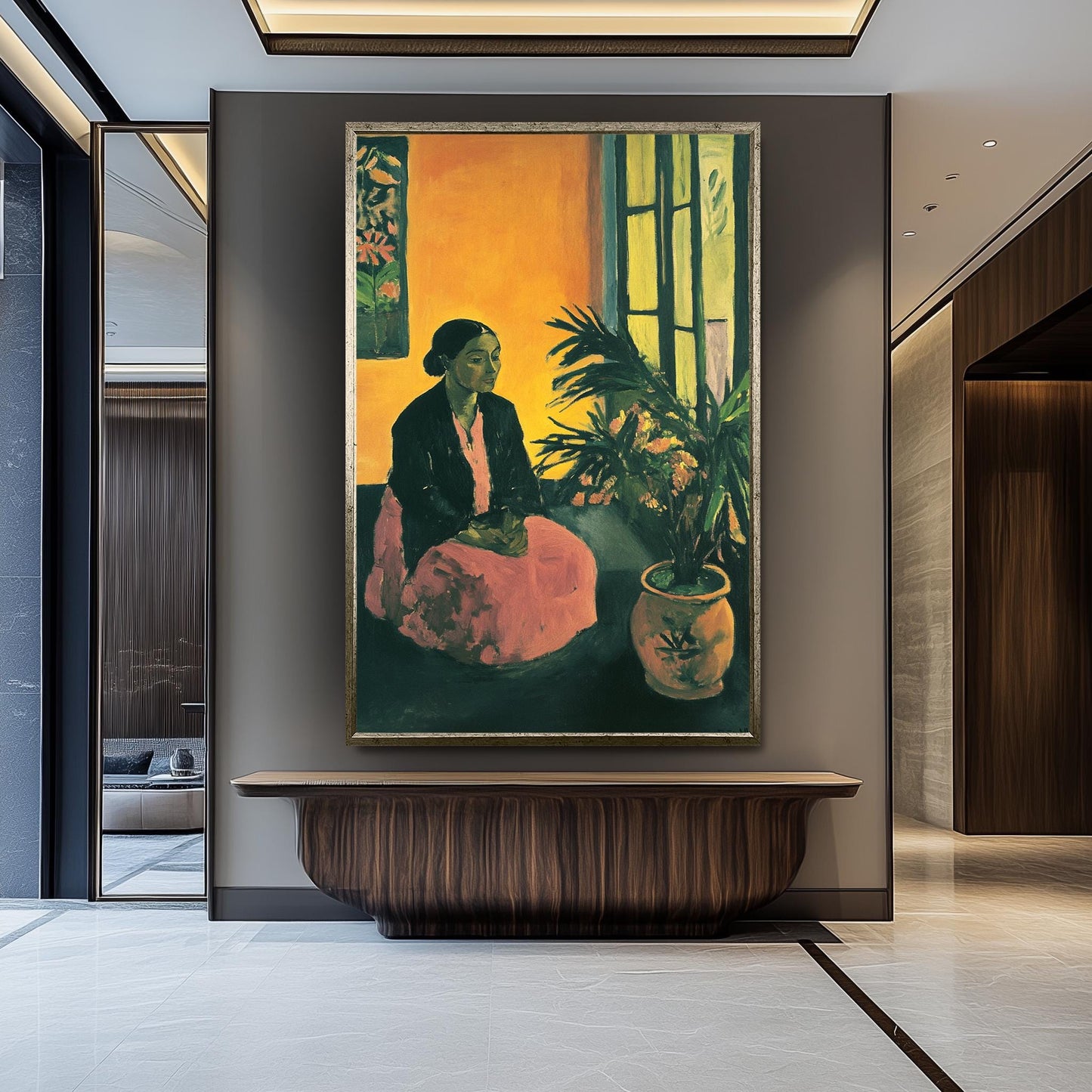 Matisse Style Woman Portrait Print: Vintage Interior Wall Art
