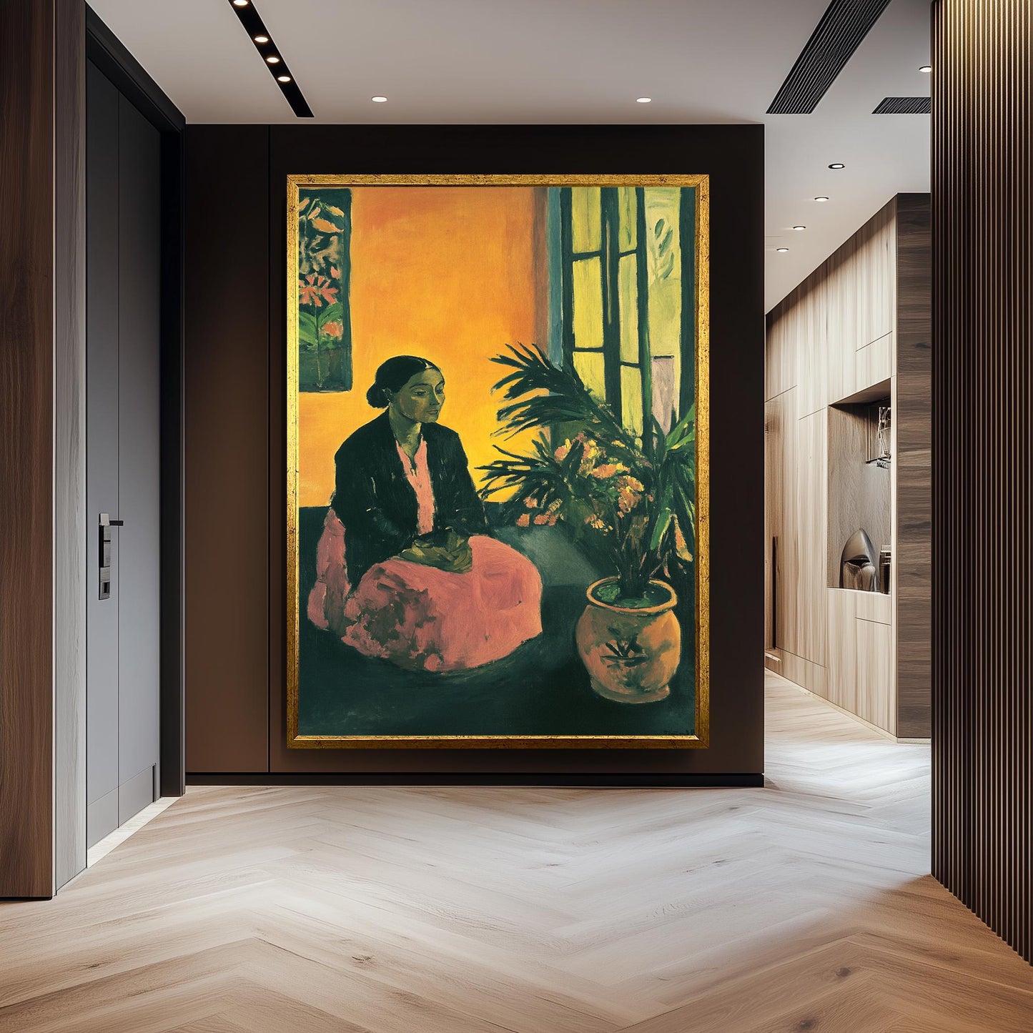 Matisse Style Woman Portrait Print: Vintage Interior Wall Art