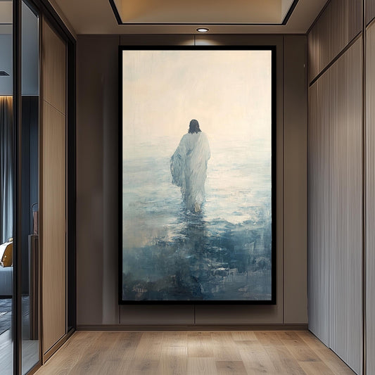 Jesus Walking on Water Print: Abstract Impressionist Christian Wall Art