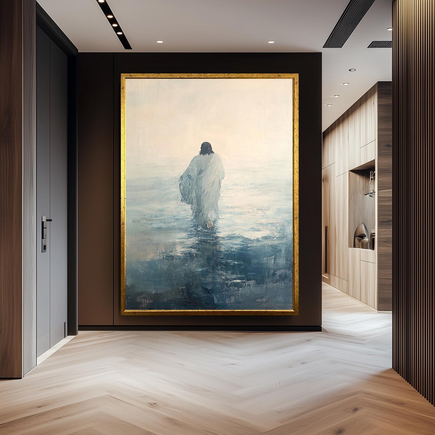 Jesus Walking on Water Print: Abstract Impressionist Christian Wall Art