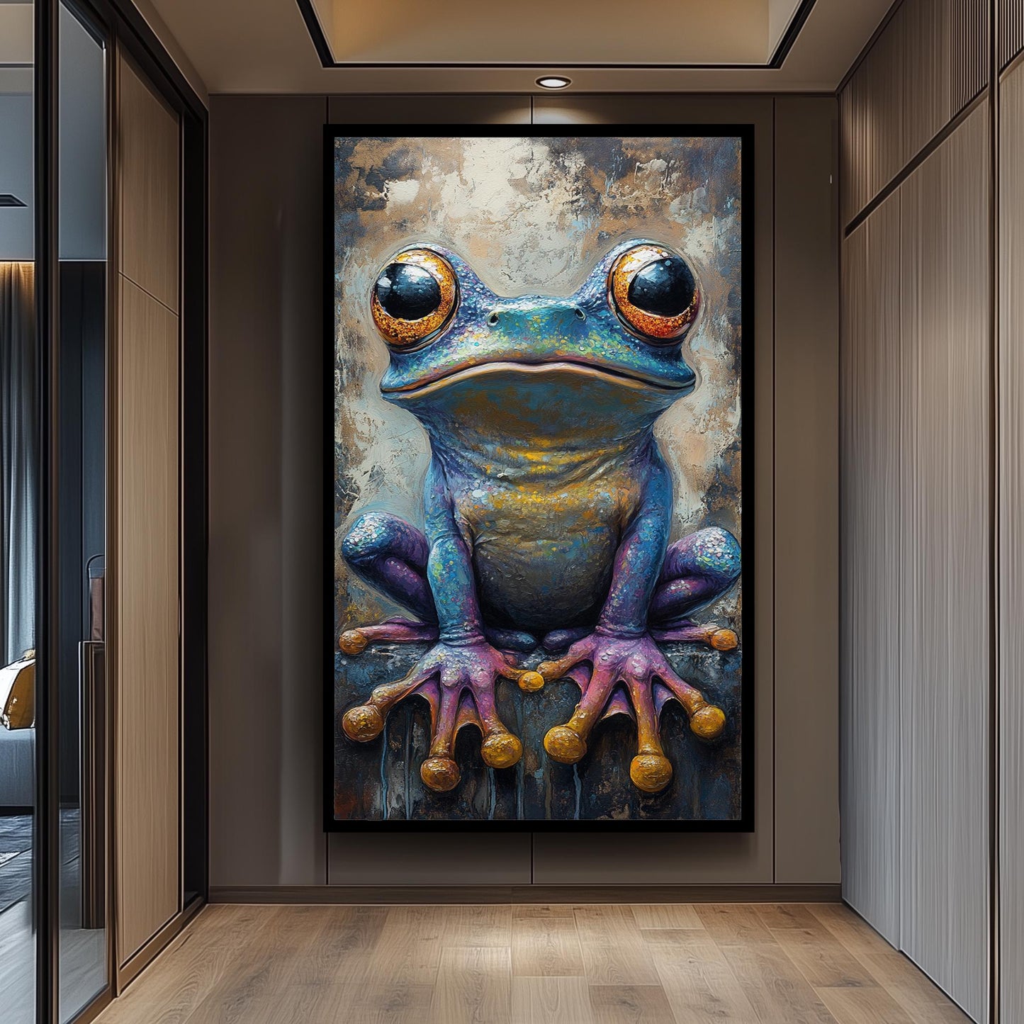 Surreal Frog Art Print: Colorful Fantasy Amphibian Wall Decor