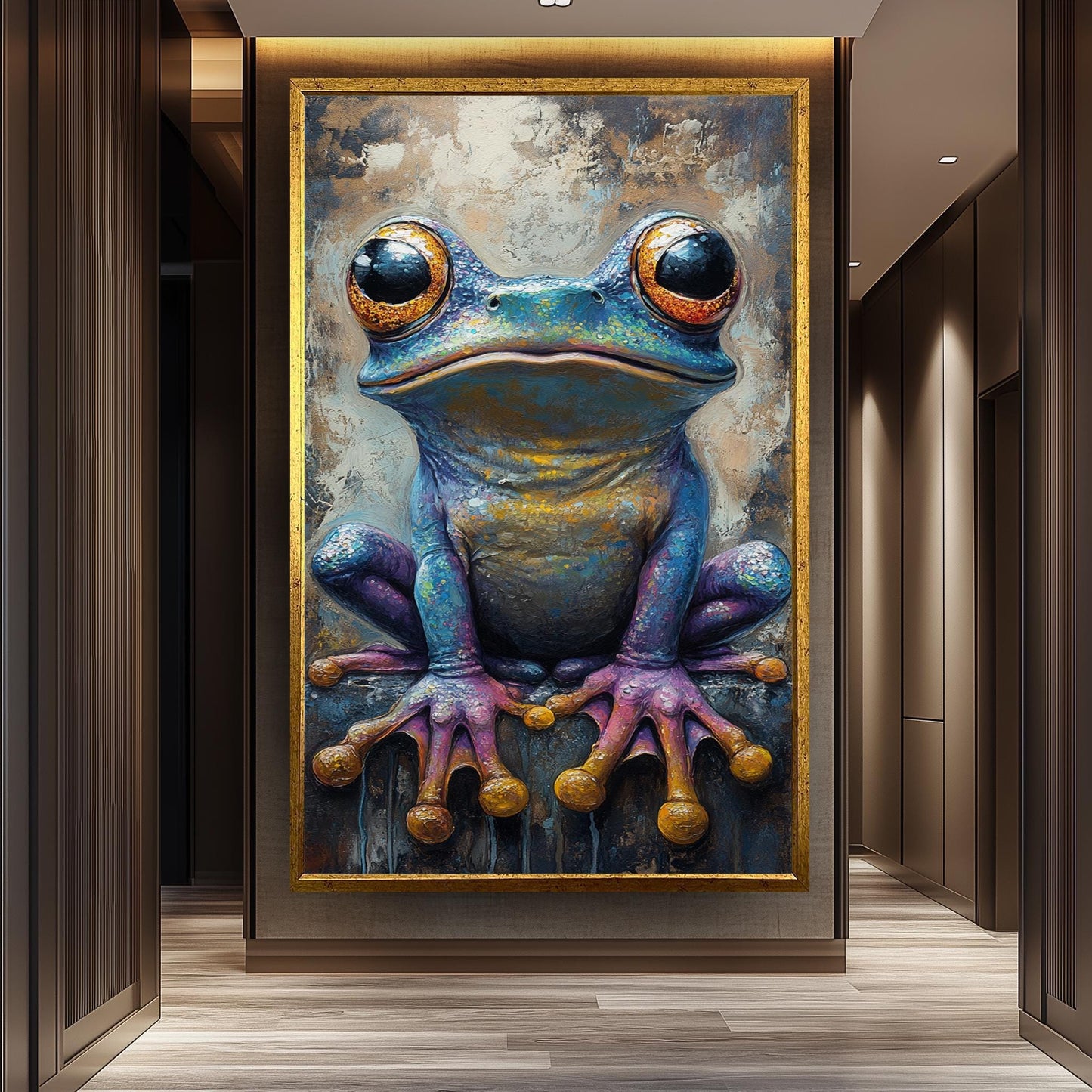 Surreal Frog Art Print: Colorful Fantasy Amphibian Wall Decor