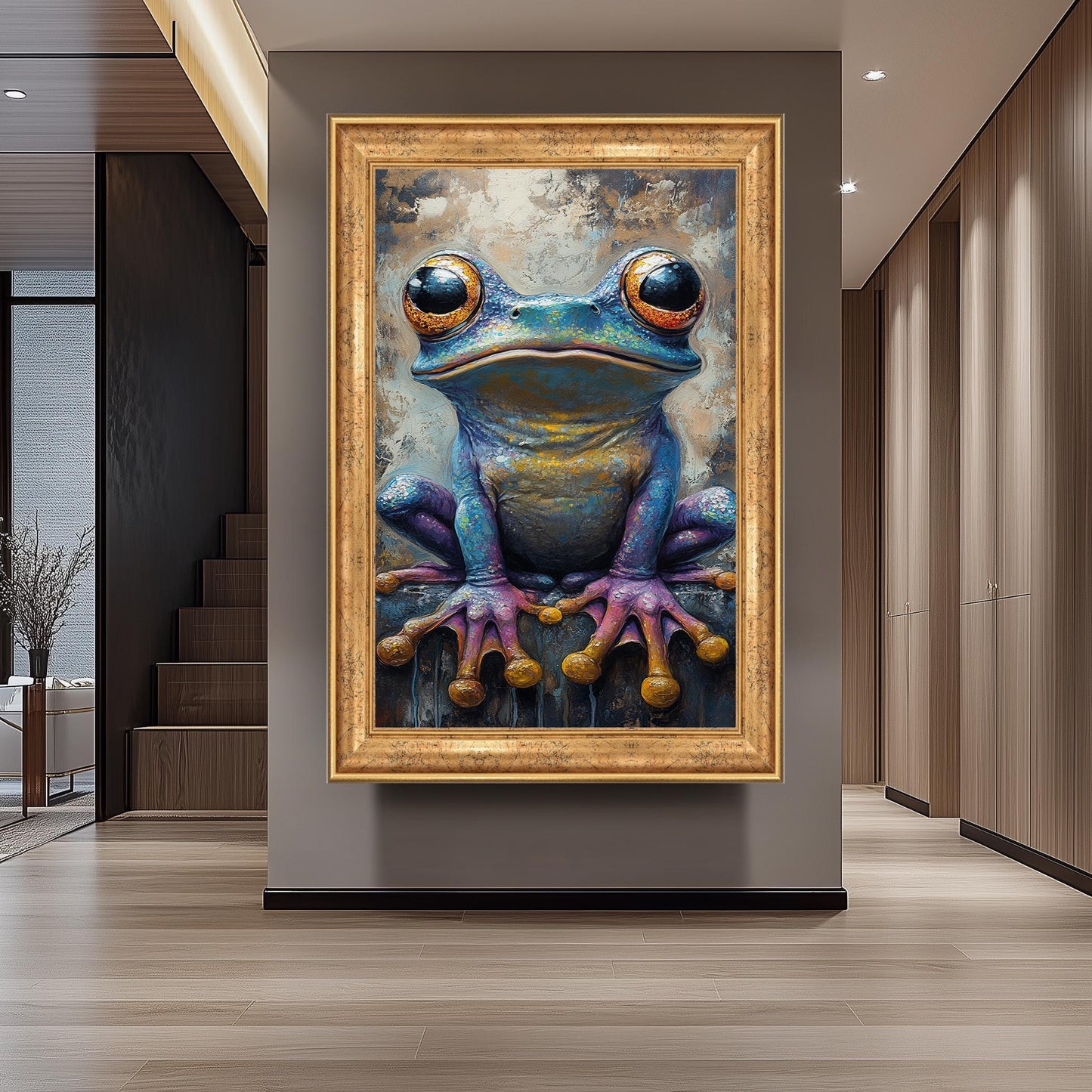 Surreal Frog Art Print: Colorful Fantasy Amphibian Wall Decor