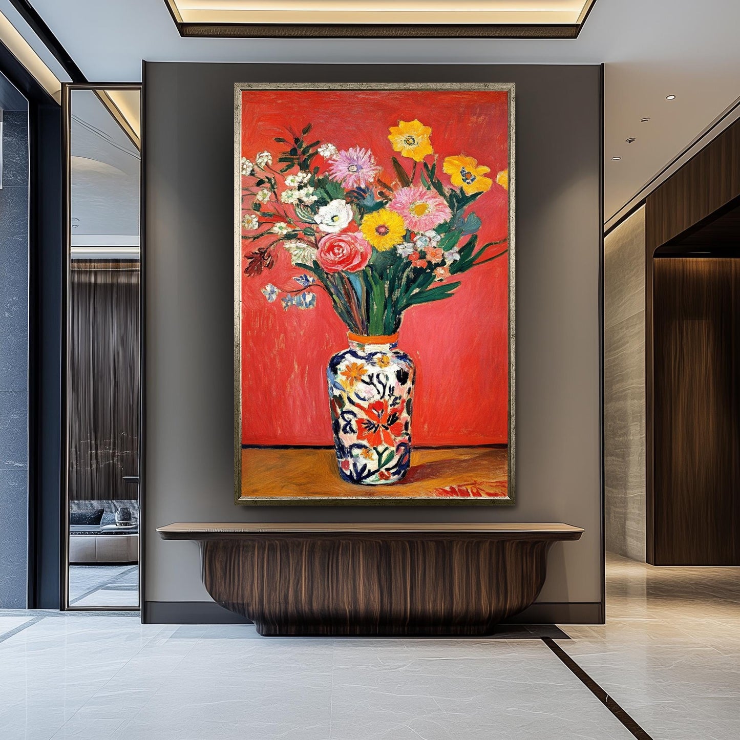 Matisse Style Floral Print: Wildflower Still Life Painting