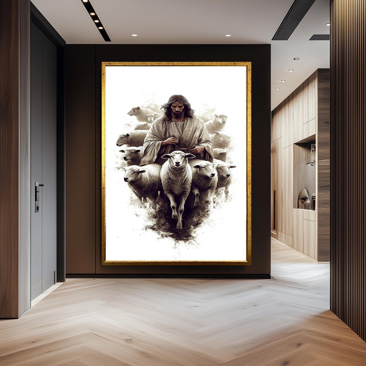 Jesus Christ Good Shepherd Art Print: Modern Christian Illustration