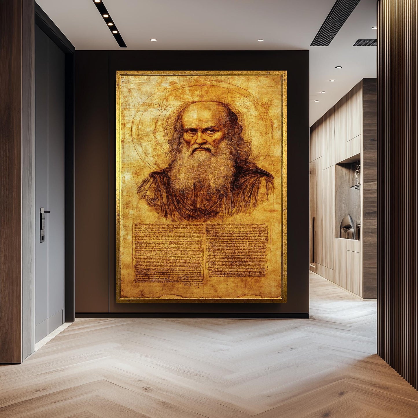 Da Vinci Portrait Art Print: Renaissance Manuscript Design
