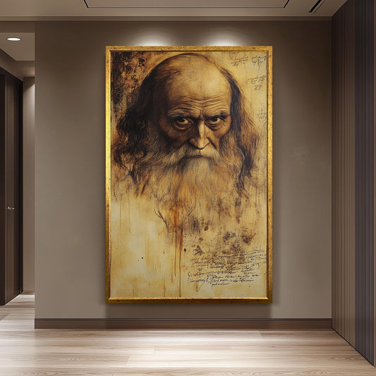 Da Vinci Style Portrait Art Print: Renaissance Home Decor