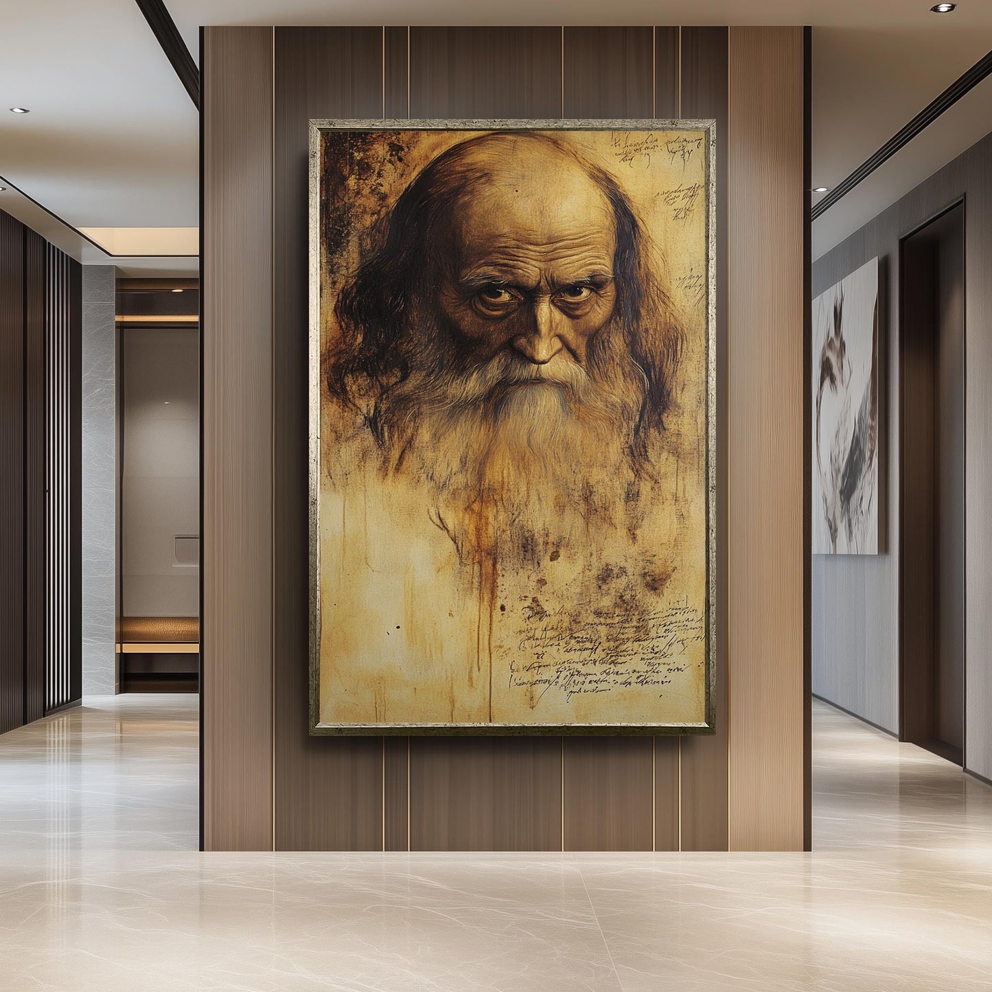 Da Vinci Style Portrait Art Print: Renaissance Home Decor