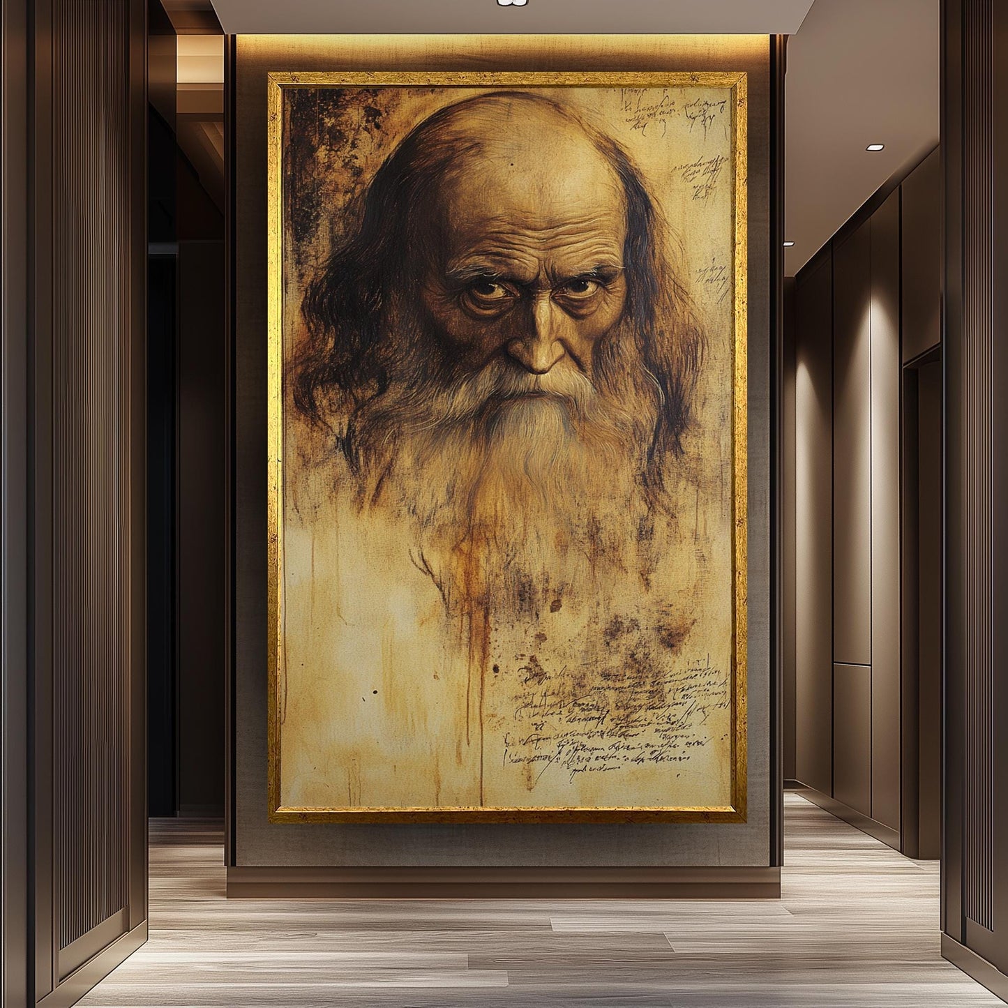 Da Vinci Style Portrait Art Print: Renaissance Home Decor