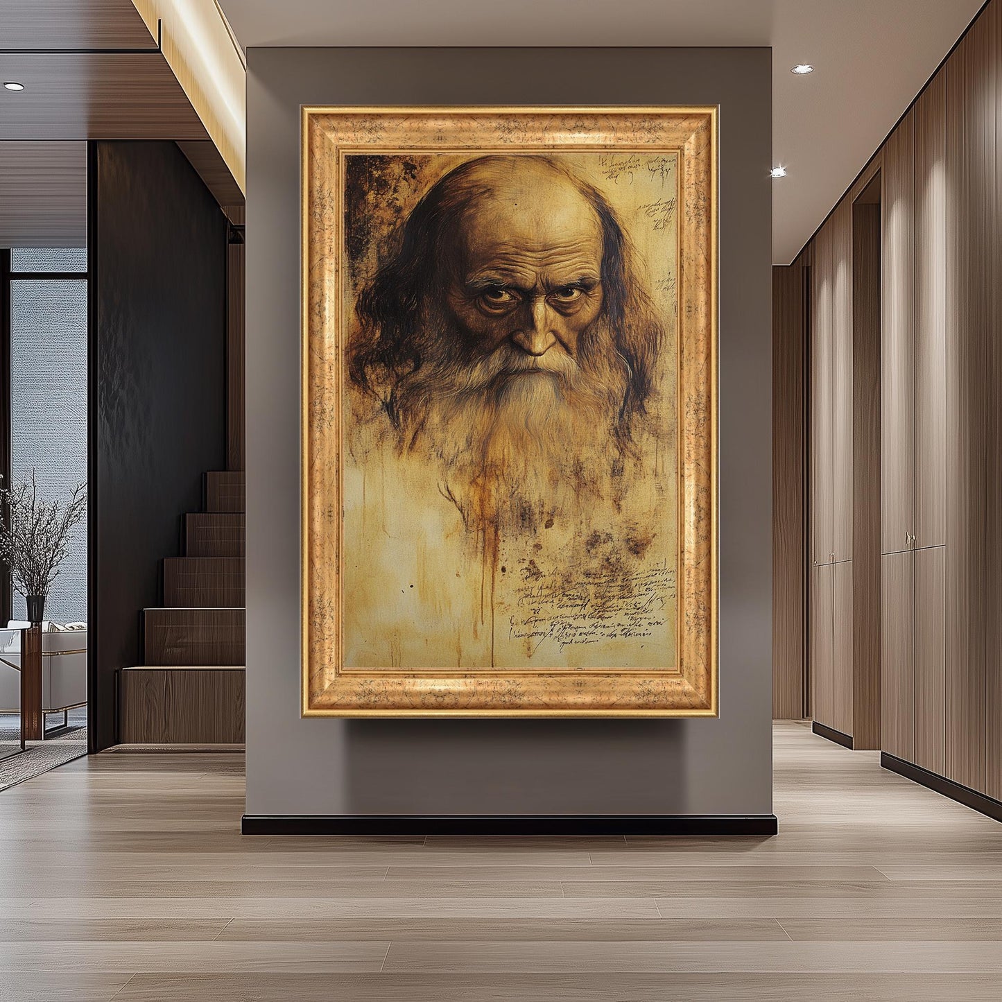 Da Vinci Style Portrait Art Print: Renaissance Home Decor
