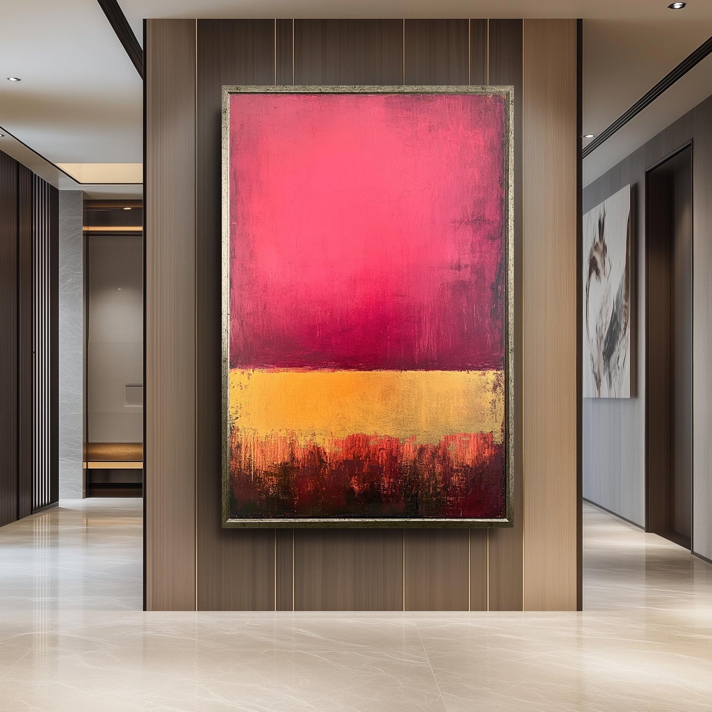 Rothko Inspired Red and Gold Abstract Canvas Print