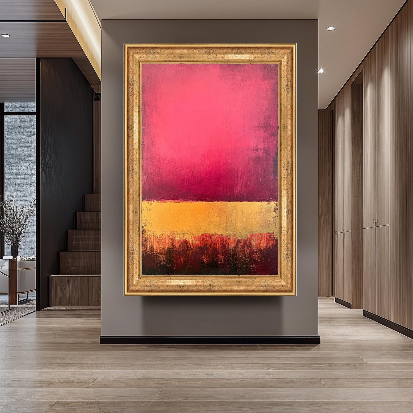 Rothko Inspired Red and Gold Abstract Canvas Print