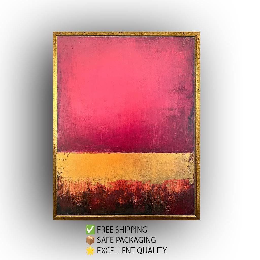 Rothko Inspired Red and Gold Abstract Canvas Print