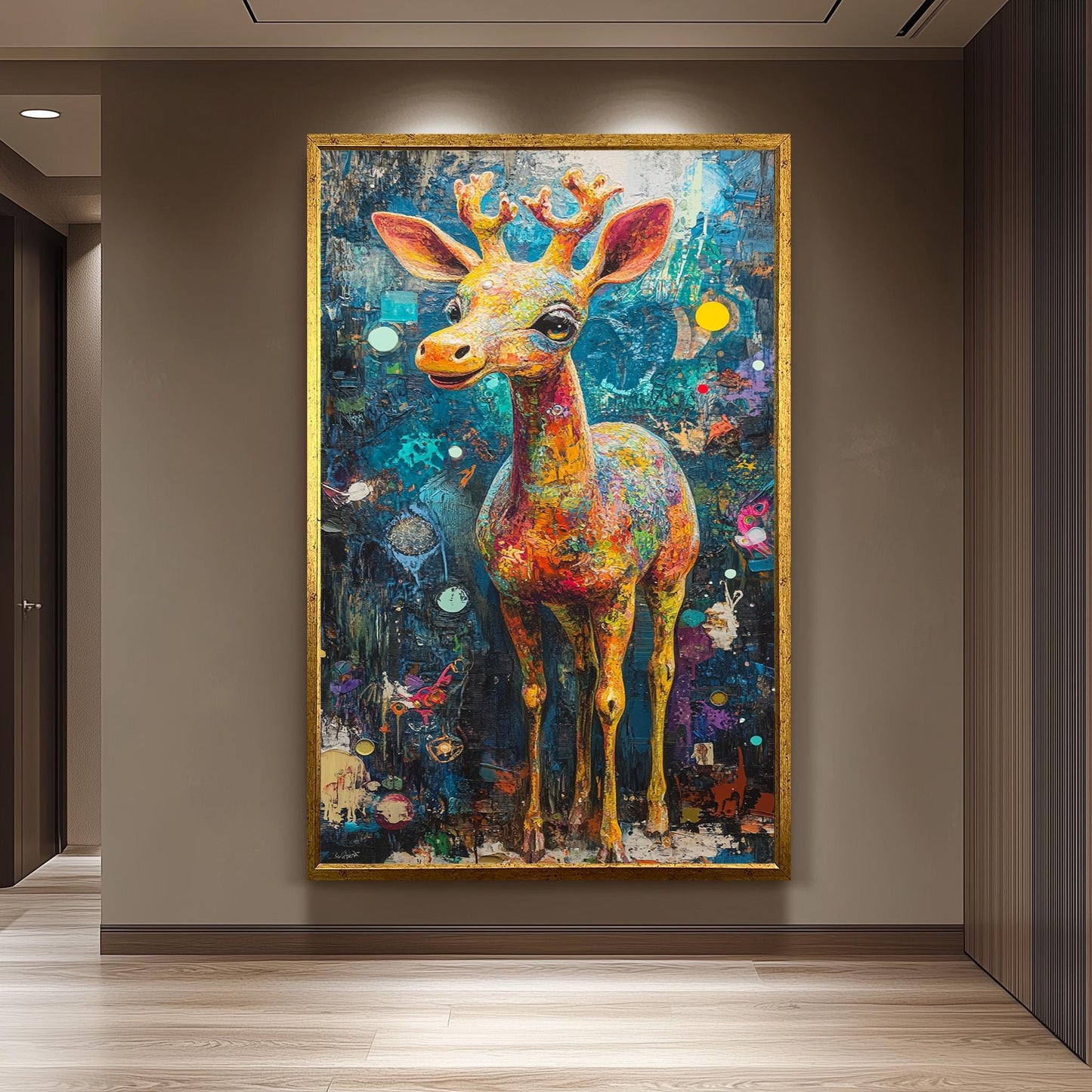 Colorful Giraffe Canvas Art: Whimsical Nursery Decor
