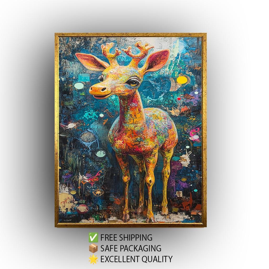 Colorful Giraffe Canvas Art: Whimsical Nursery Decor