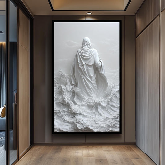 3D Jesus Walking on Water Canvas: Christian Home Decor