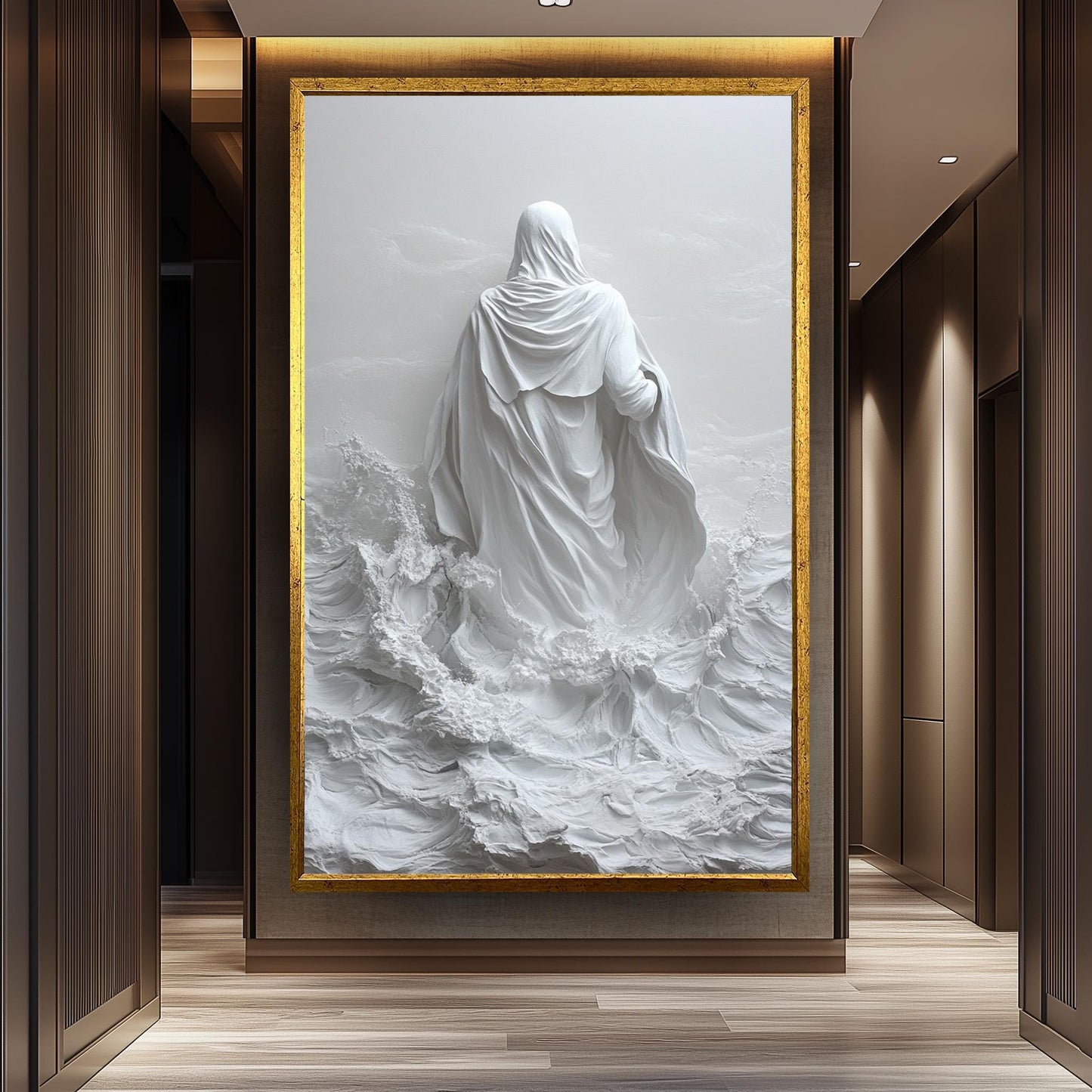 3D Jesus Walking on Water Canvas: Christian Home Decor