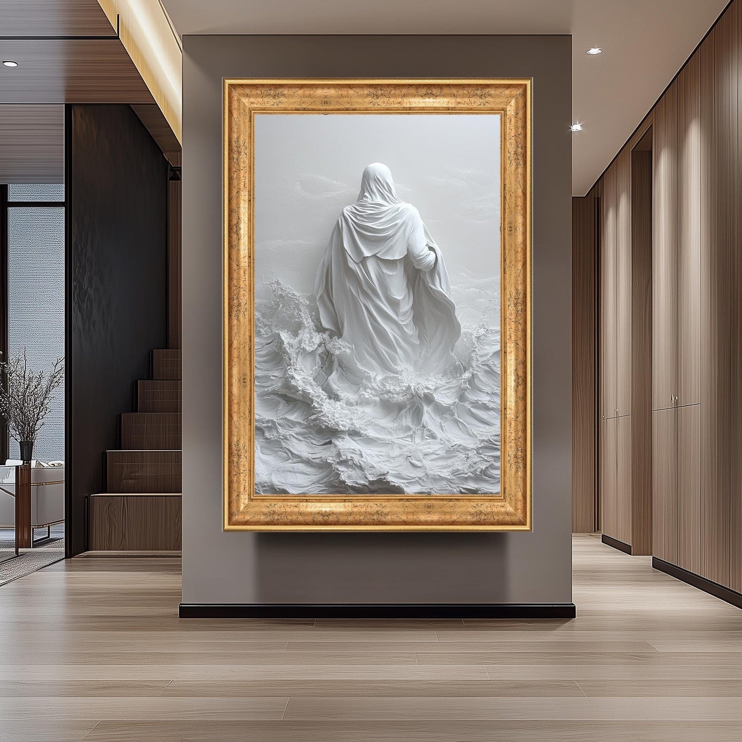 3D Jesus Walking on Water Canvas: Christian Home Decor