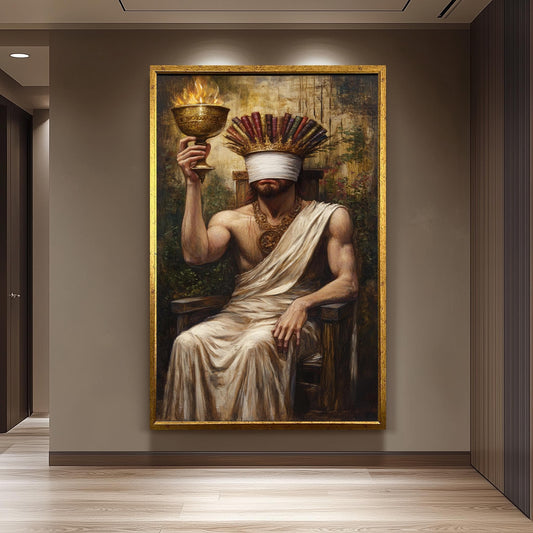 Blindfolded King Canvas Art: Gothic Home Decor