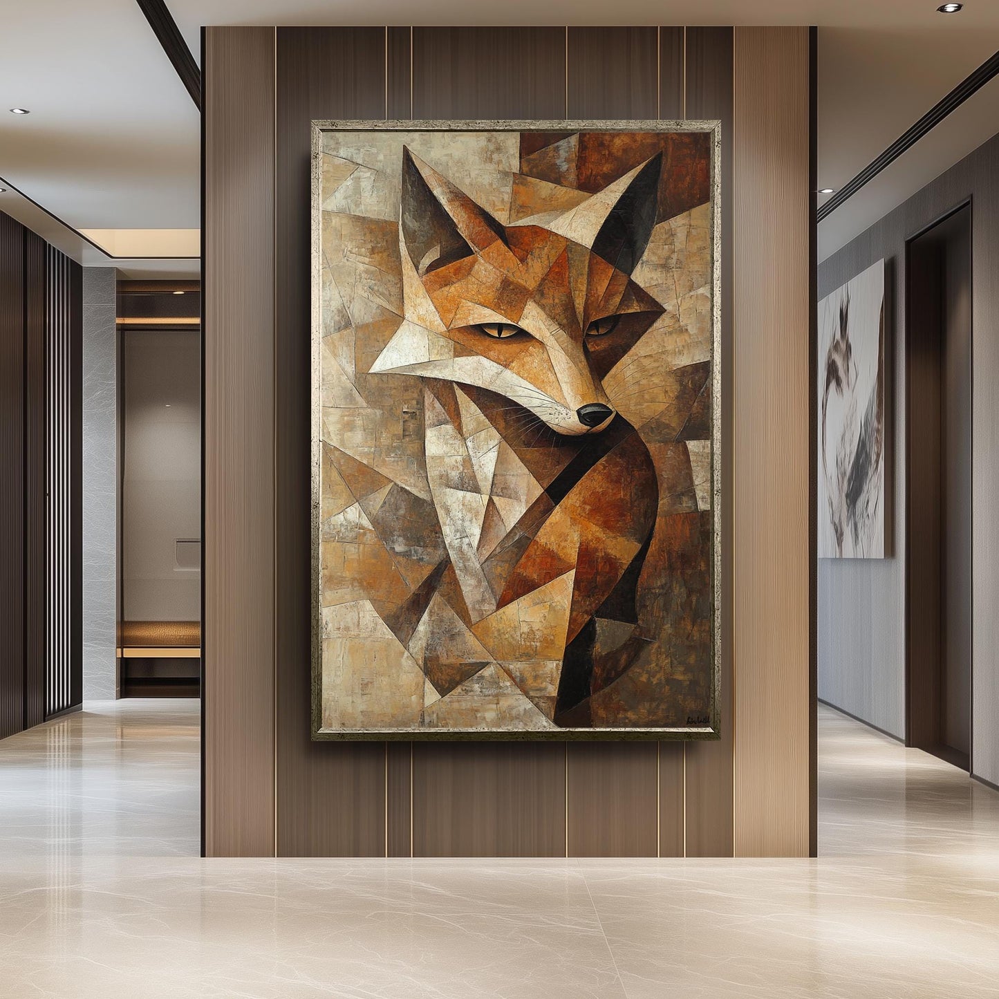 Cubist Fox Canvas Print: Picasso Style Geometric Animal Wall Art