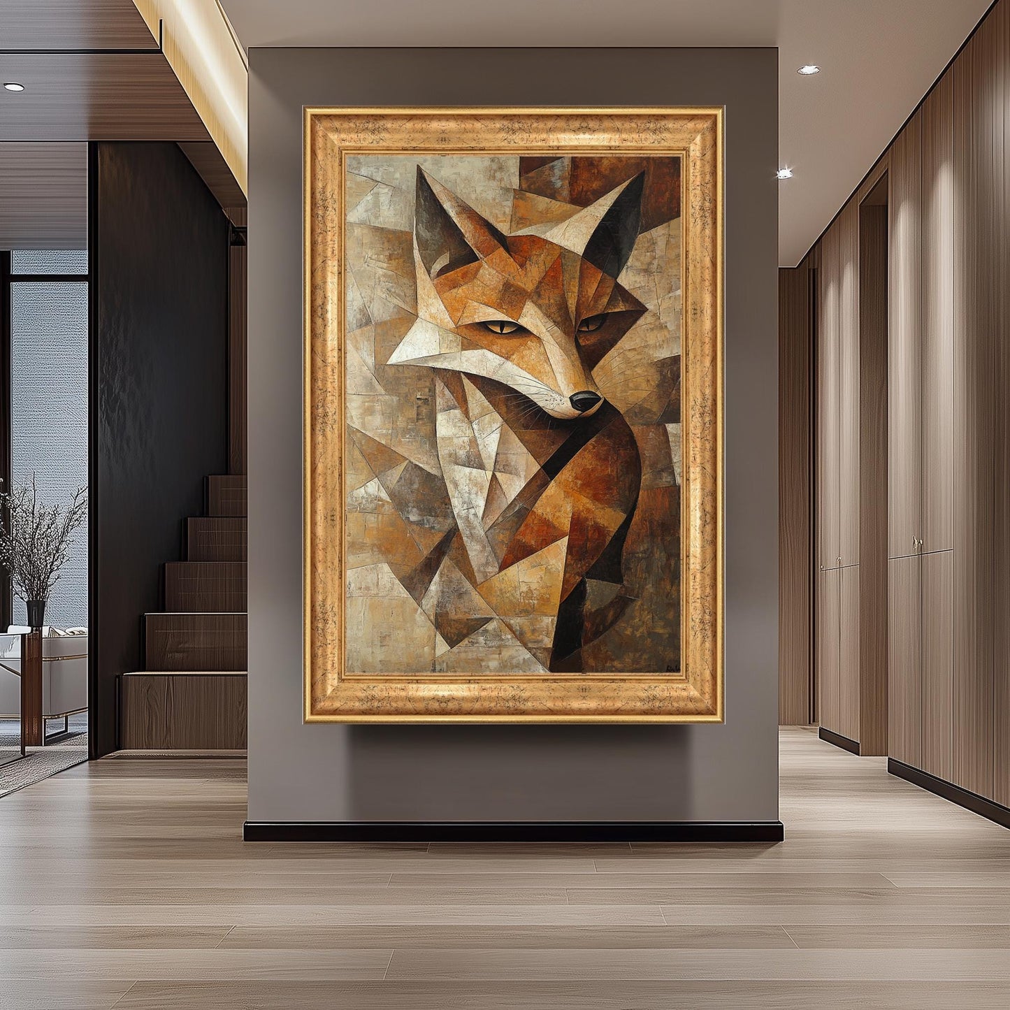 Cubist Fox Canvas Print: Picasso Style Geometric Animal Wall Art
