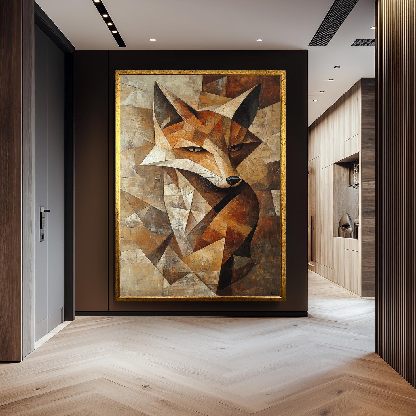 Cubist Fox Canvas Print: Picasso Style Geometric Animal Wall Art