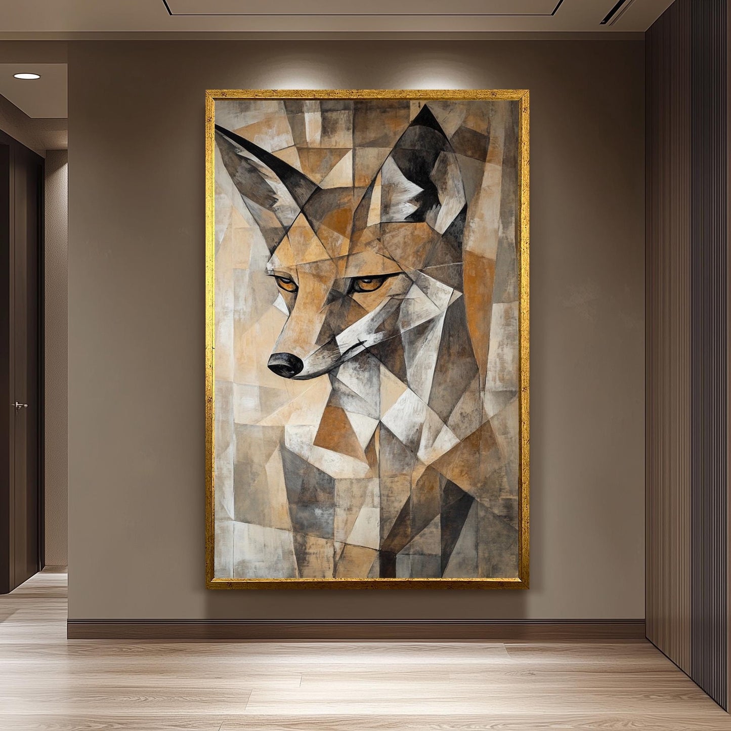 Cubist Fox Art Print: Abstract Geometric Animal Painting