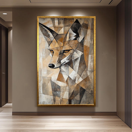 Cubist Fox Art Print: Abstract Geometric Animal Painting