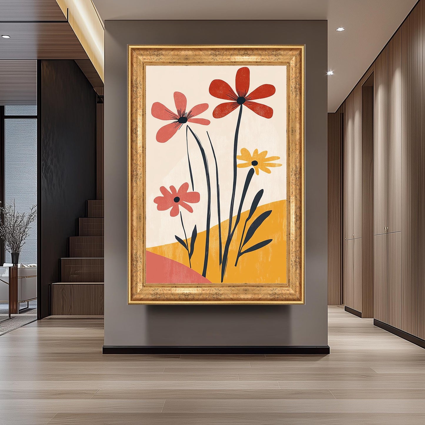 Matisse Inspired Floral Print: Retro Abstract Flower Wall Art