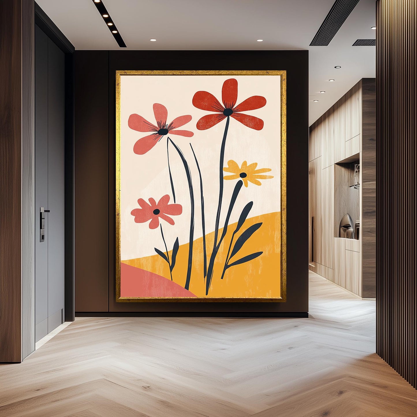 Matisse Inspired Floral Print: Retro Abstract Flower Wall Art