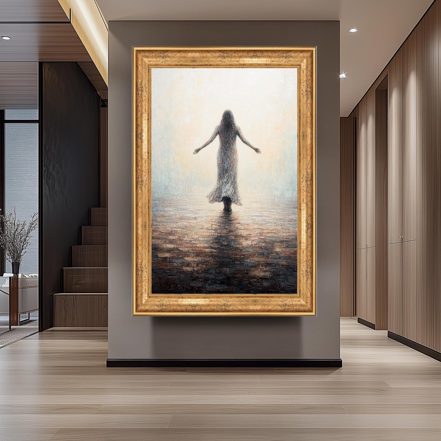 Impressionist Jesus Canvas Art: Abstract Christian Home Decor