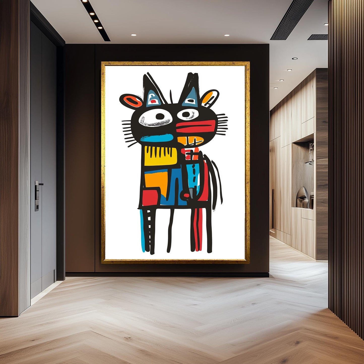 Picasso Basquiat Style Animal Art Print: Colorful Modern Decor