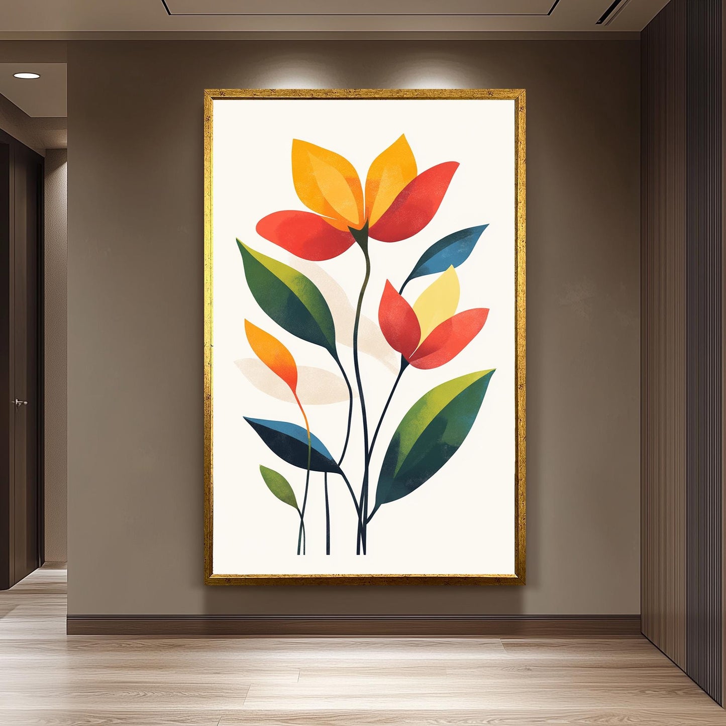 Midcentury Modern Floral Art Print: Tropical Matisse Style