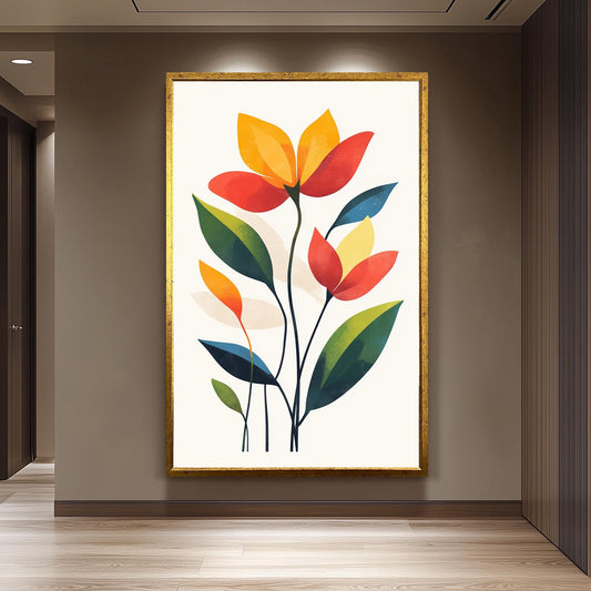 Midcentury Modern Floral Art Print: Tropical Matisse Style