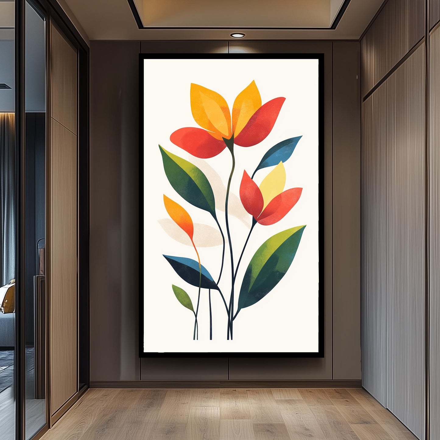 Midcentury Modern Floral Art Print: Tropical Matisse Style