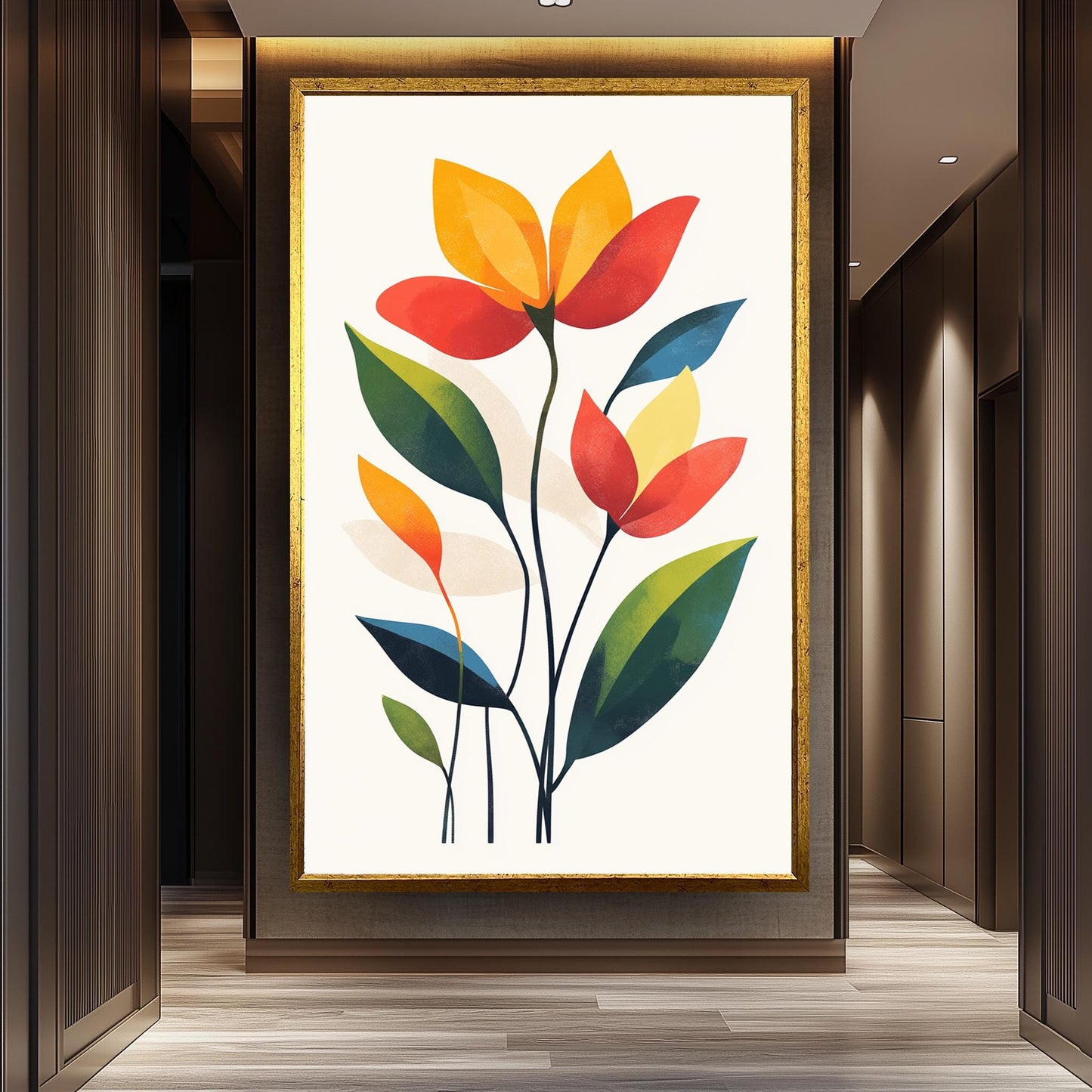 Midcentury Modern Floral Art Print: Tropical Matisse Style
