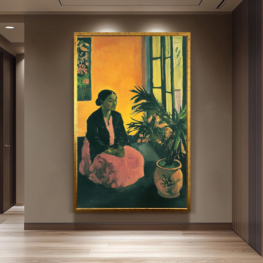 Matisse Style Woman Portrait Print: Vintage Interior Wall Art