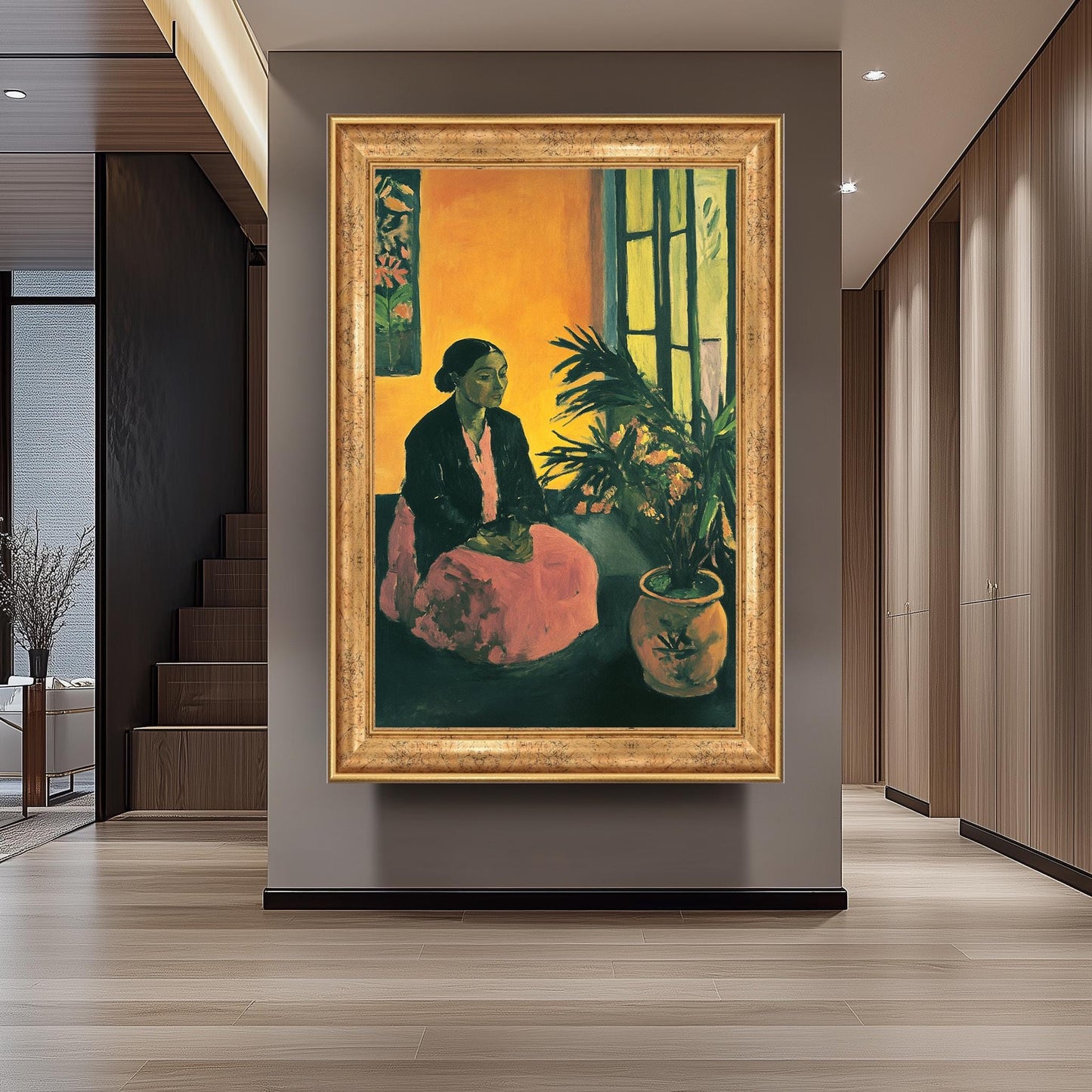 Matisse Style Woman Portrait Print: Vintage Interior Wall Art