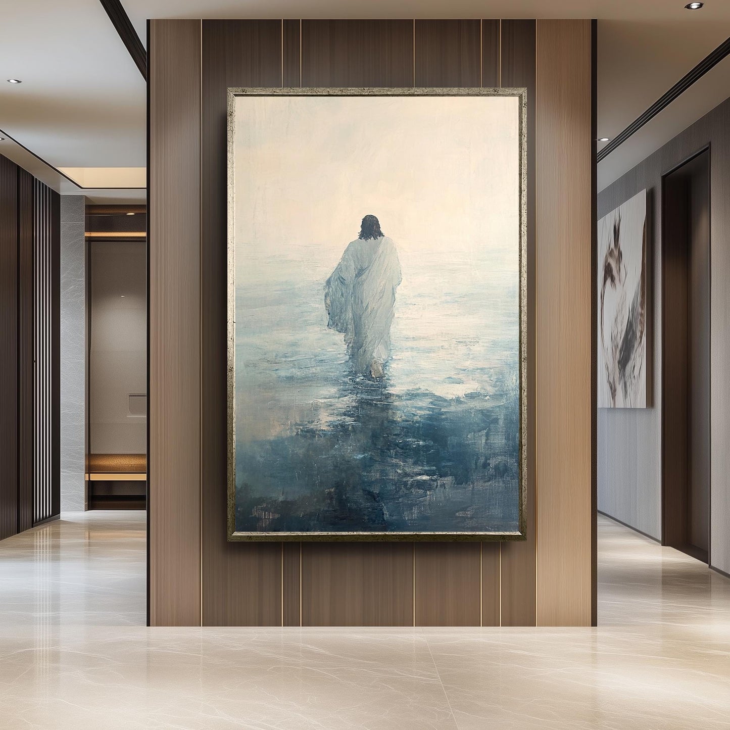 Jesus Walking on Water Print: Abstract Impressionist Christian Wall Art