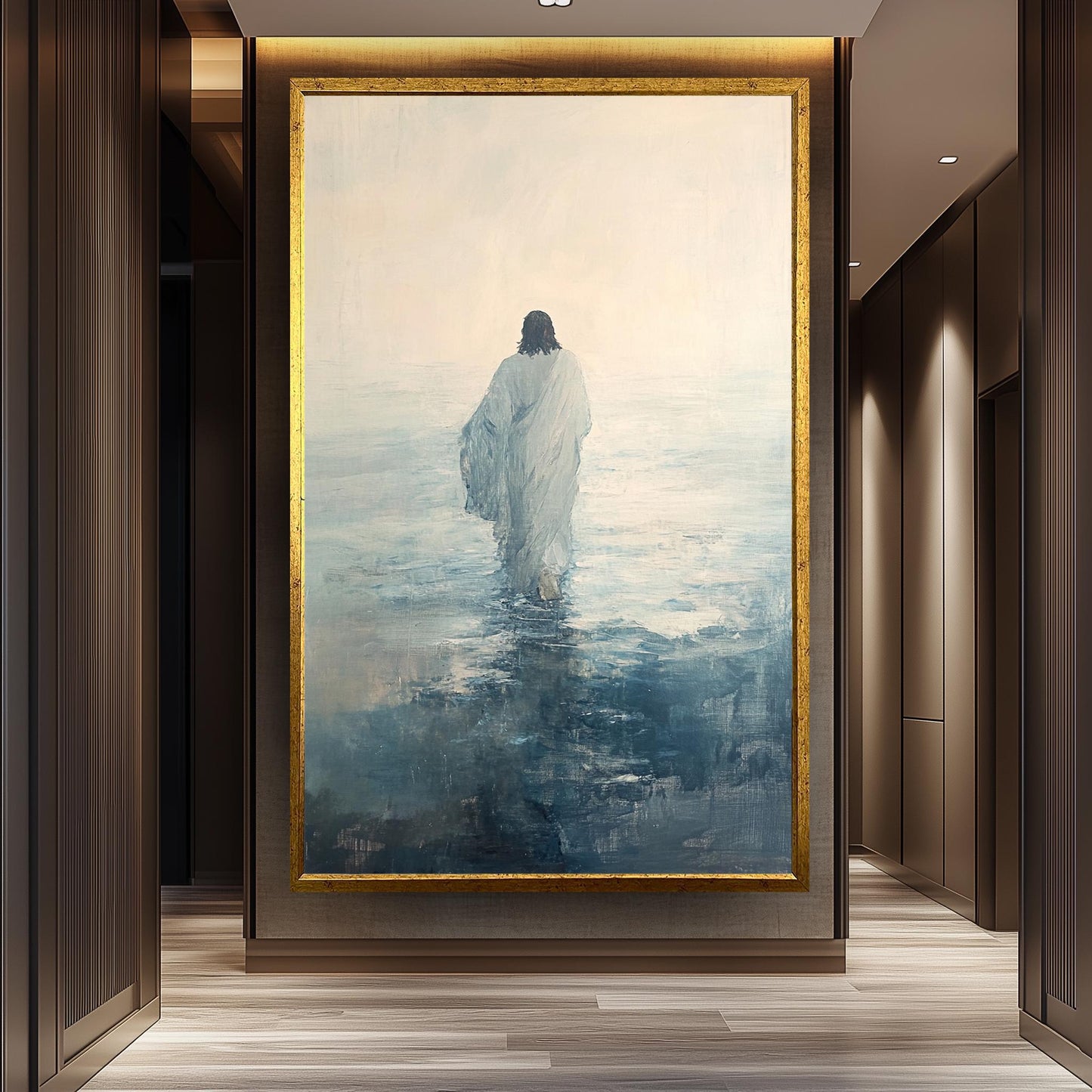 Jesus Walking on Water Print: Abstract Impressionist Christian Wall Art
