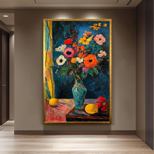 Matisse Style Floral Still Life Art Print: Colorful Vintage Home Decor