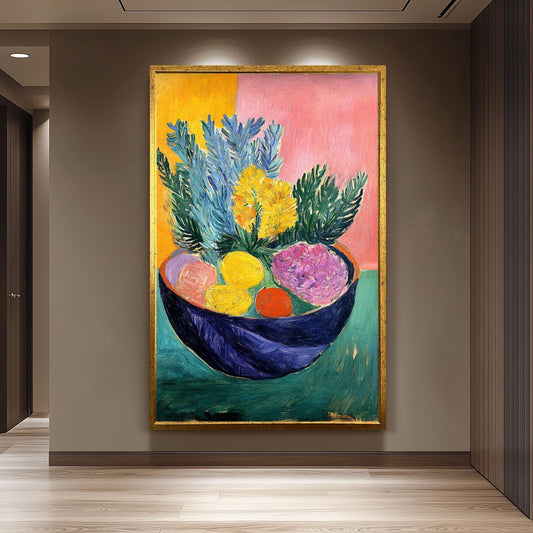 Matisse Inspired Fruit Still Life: Bold Expressionist Kitchen Art
