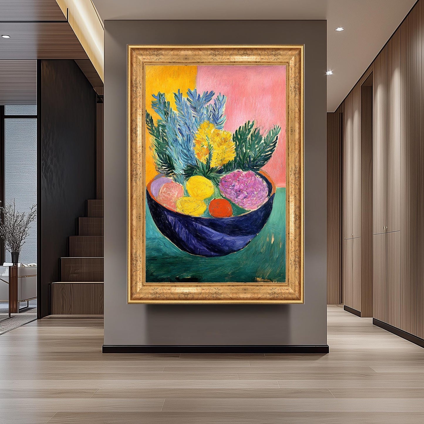 Matisse Inspired Fruit Still Life: Bold Expressionist Kitchen Art