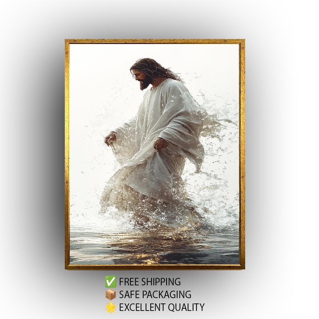 Jesus Walking on Water Canvas Print: Christian Home Decor