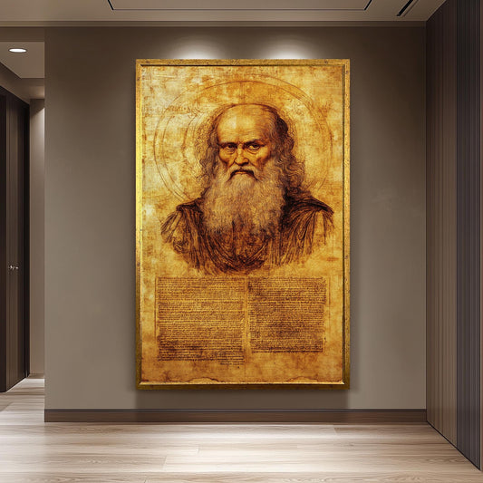 Da Vinci Portrait Art Print: Renaissance Manuscript Design