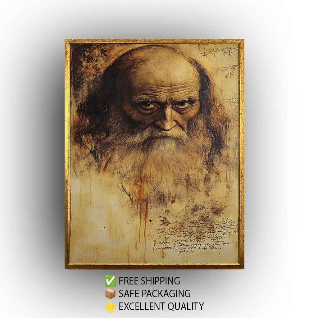 Da Vinci Style Portrait Art Print: Renaissance Home Decor