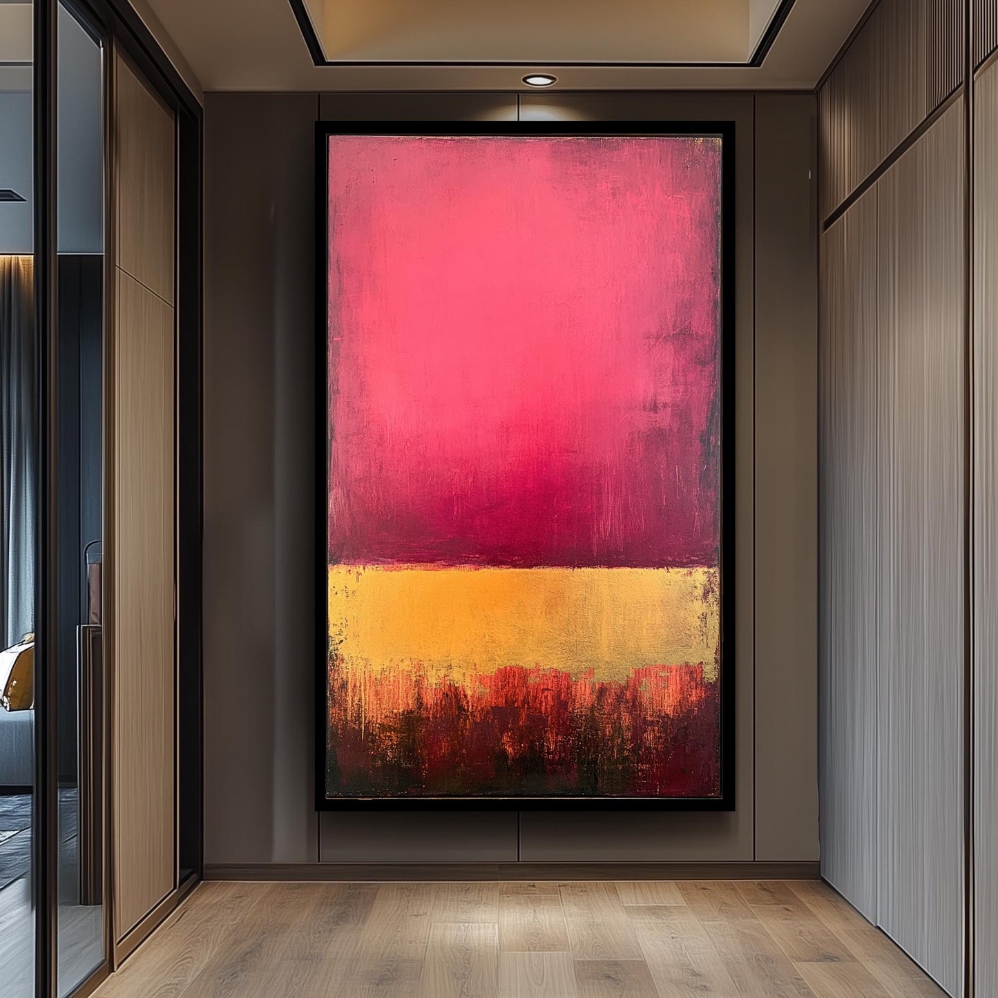 Rothko Inspired Red and Gold Abstract Canvas Print