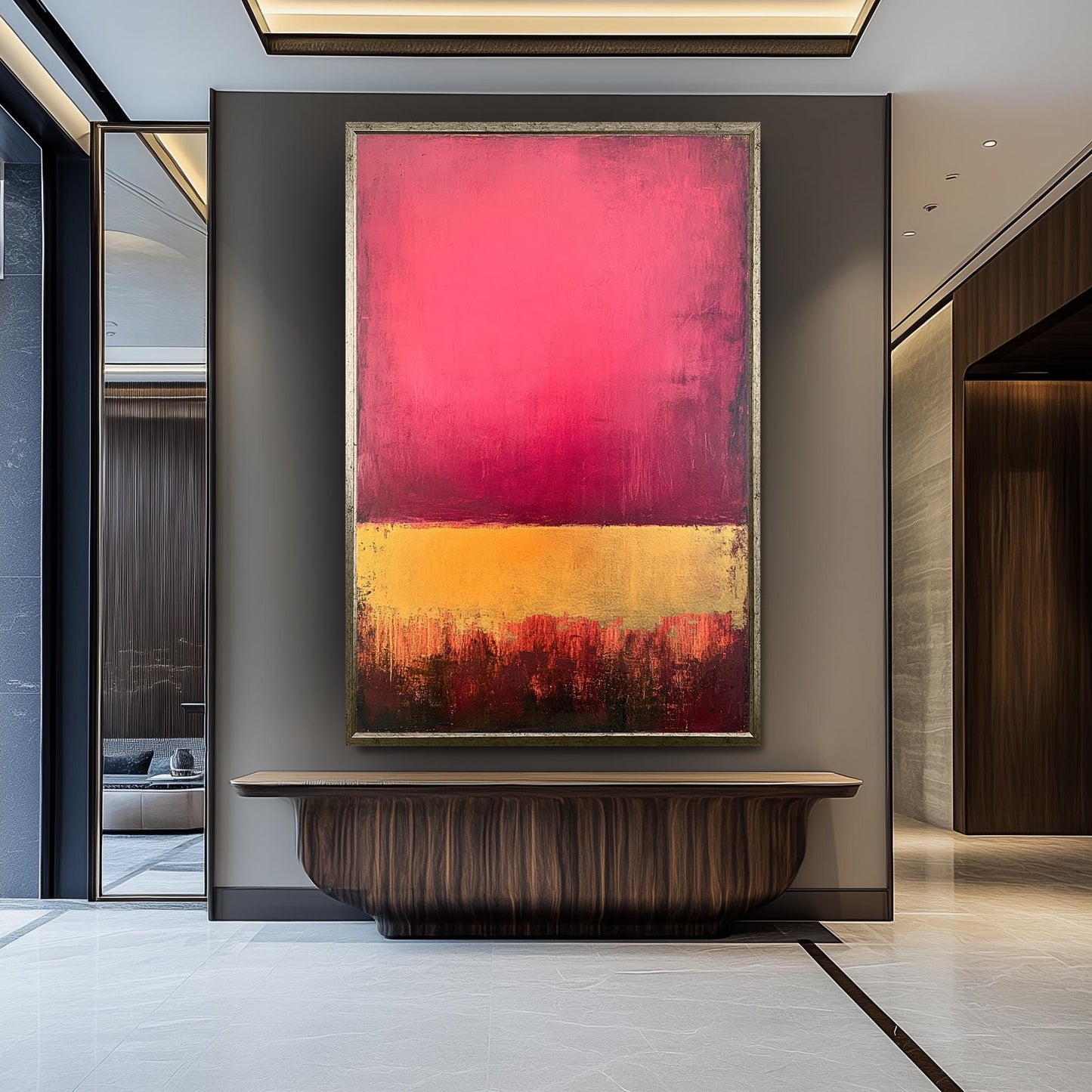 Rothko Inspired Red and Gold Abstract Canvas Print