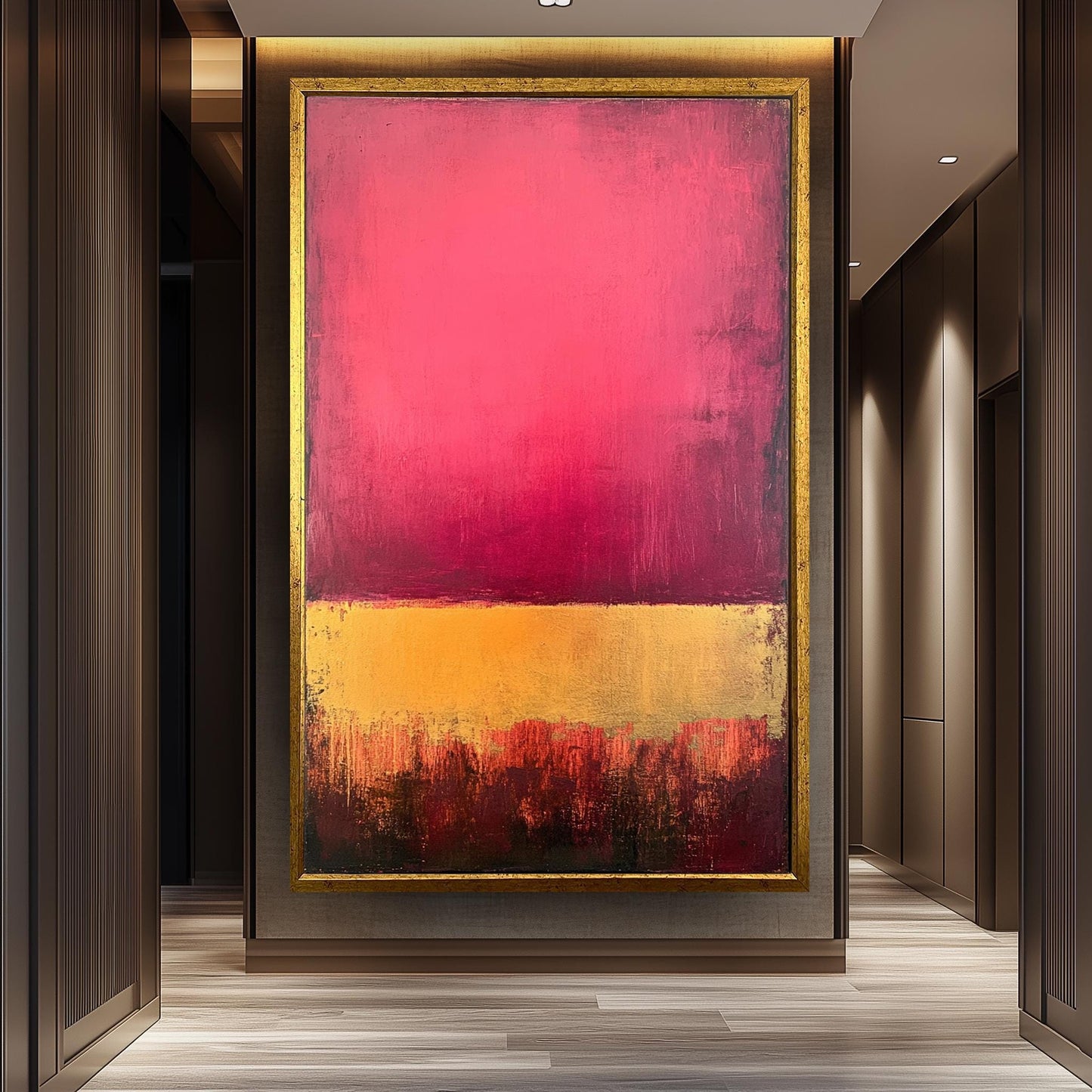 Rothko Inspired Red and Gold Abstract Canvas Print