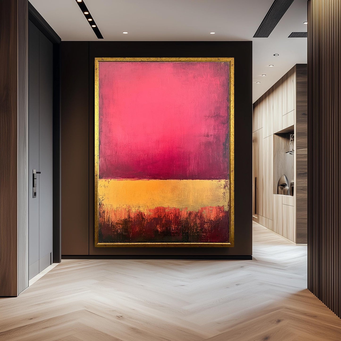 Rothko Inspired Red and Gold Abstract Canvas Print